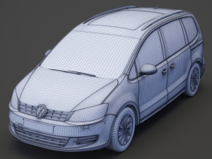 Volkswagen Sharan 2016 Modello 3D
