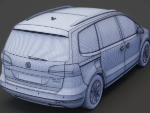 Volkswagen Sharan 2016 3D Model