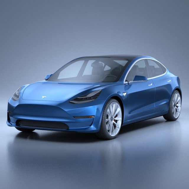 Tesla Model 3 2018 3D 模型 .c4d .max .obj .3ds .fbx .stl .blend 