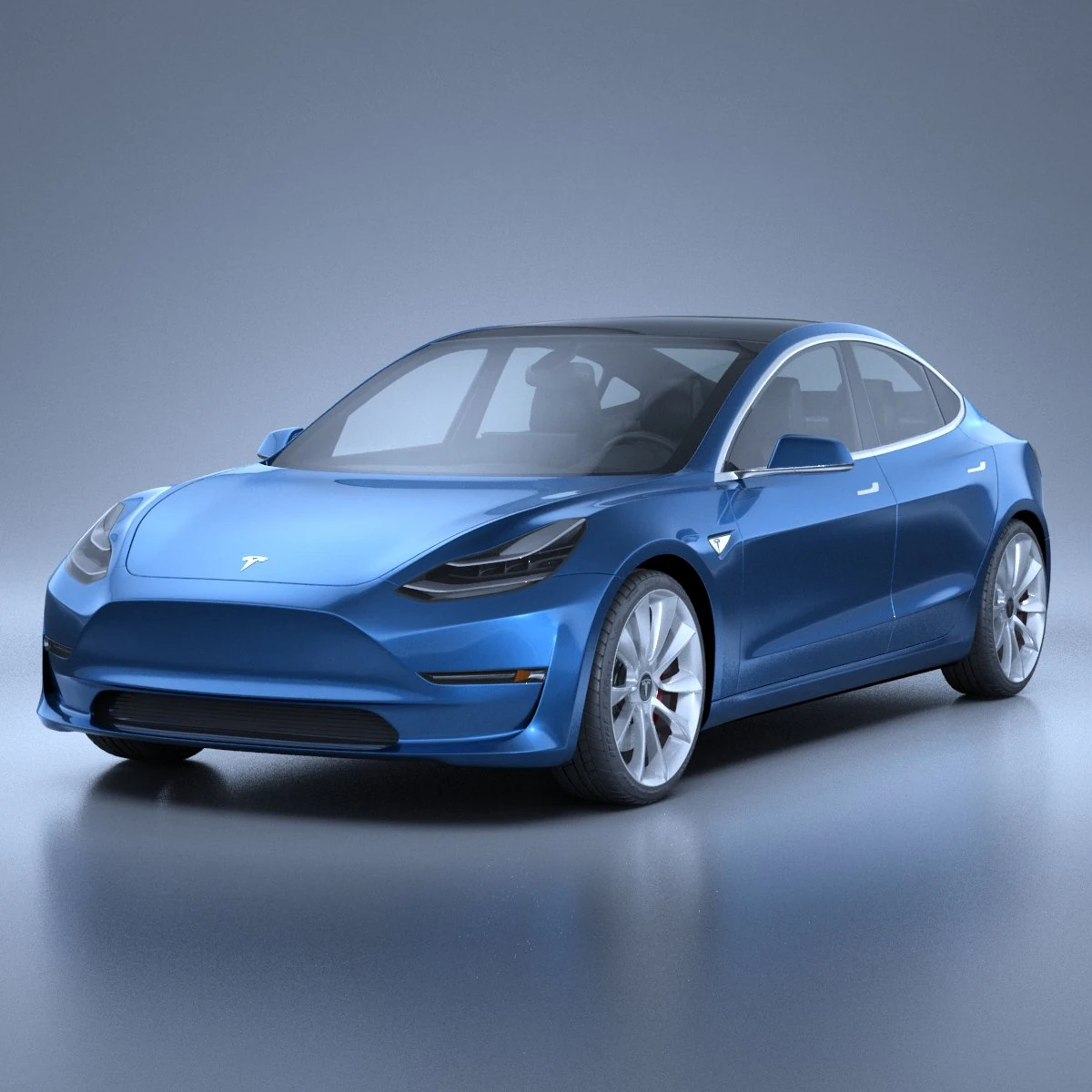 Tesla Model 3 2018 3D Model .c4d .max .obj .3ds .fbx .stl .blend 