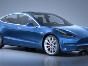Tesla Model 3 2018 3D 模型