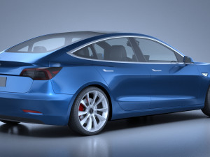 Tesla Model 3 2018 3D 模型