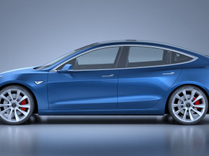 Tesla Model 3 2018 3D 模型