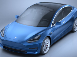 Tesla Model 3 2018 3D 模型