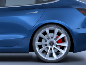 Tesla Model 3 2018 3D 模型