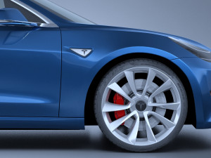 Tesla Model 3 2018 3D 模型