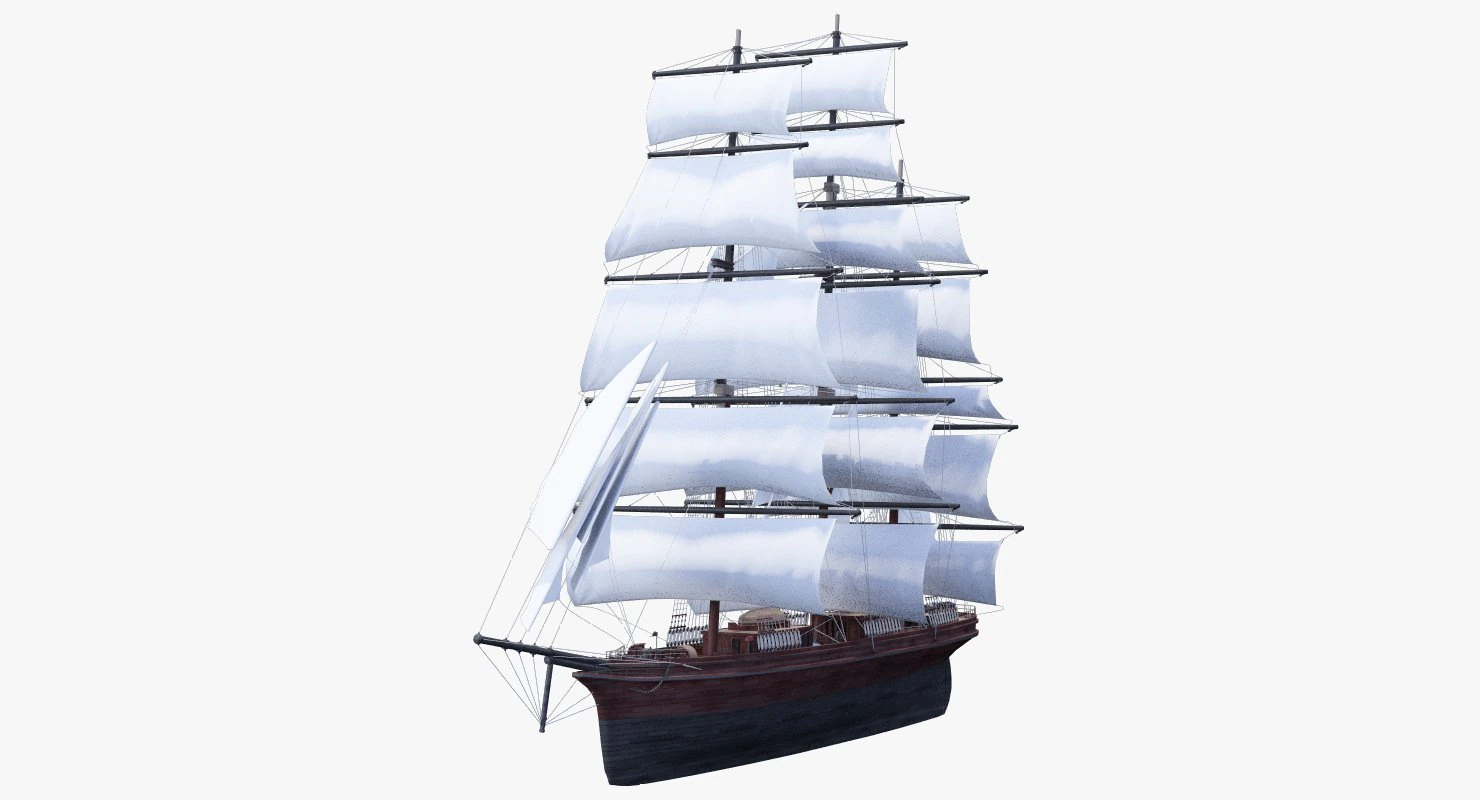 Old Ship 3D Model .c4d .max .obj .3ds .fbx .stl .blend 