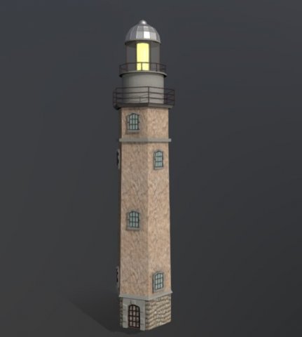lighthouse on the island 3D Модель .c4d .max .obj .3ds .fbx .stl .blend 