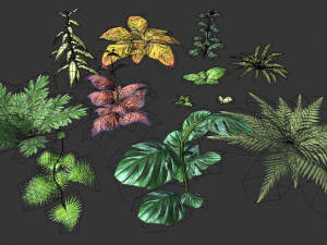 set of plant tropic 3D 模型