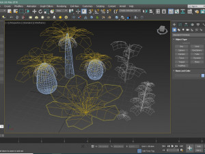 set of plant tropic palm 3D-Modell