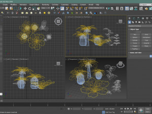 set of plant tropic palm 3D-Modell