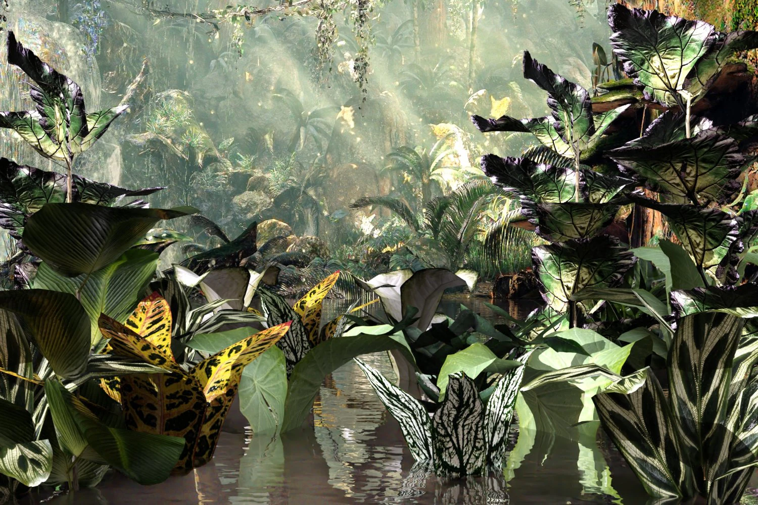 set of plant tropic 3D Model .c4d .max .obj .3ds .fbx .stl .blend