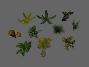 set of plant tropic 7 Modelo 3D