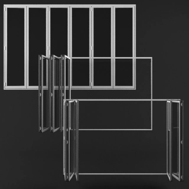Folding Door FDFD 3D Model .c4d .max .obj .3ds .fbx .stl .blend 