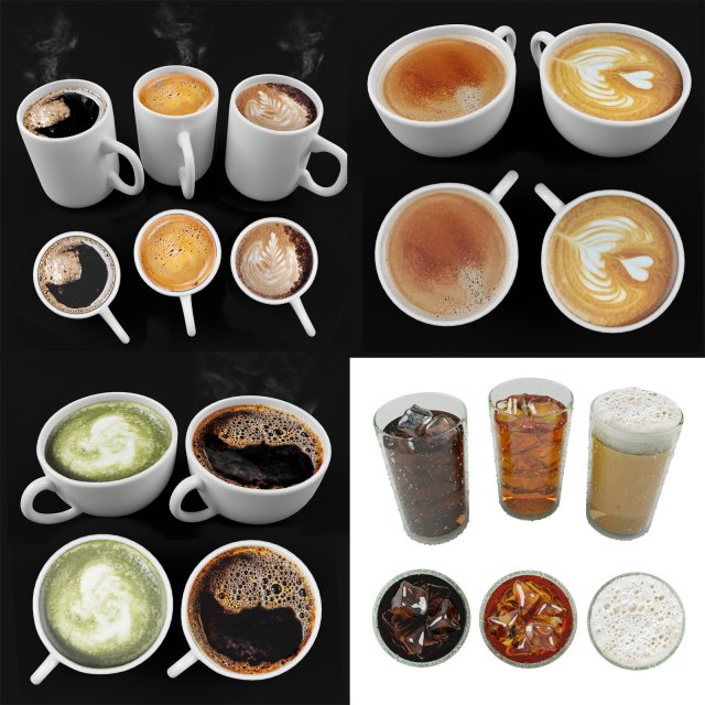 Coffee Drink Beer 3D-Modell .c4d .max .obj .3ds .fbx .stl .blend 