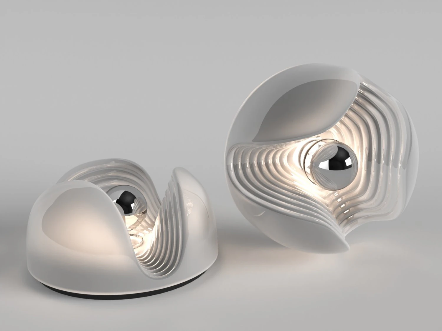Wave wall or ceiling light from Peill Putzler 3D Model .c4d .max .obj .3ds .fbx .stl .blend 