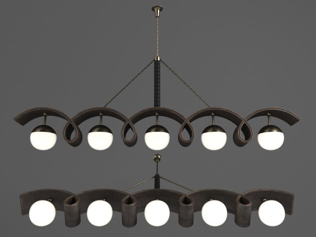 Chandelier by Osvaldo Borsani - Designed and manufactured in Italy circa the 1940s 3D Model .c4d .max .obj .3ds .fbx .stl .blend 