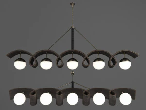 Lustre d'Osvaldo Borsani - Conçu et fabriqué en Italie vers les années 1940 Modèle 3D