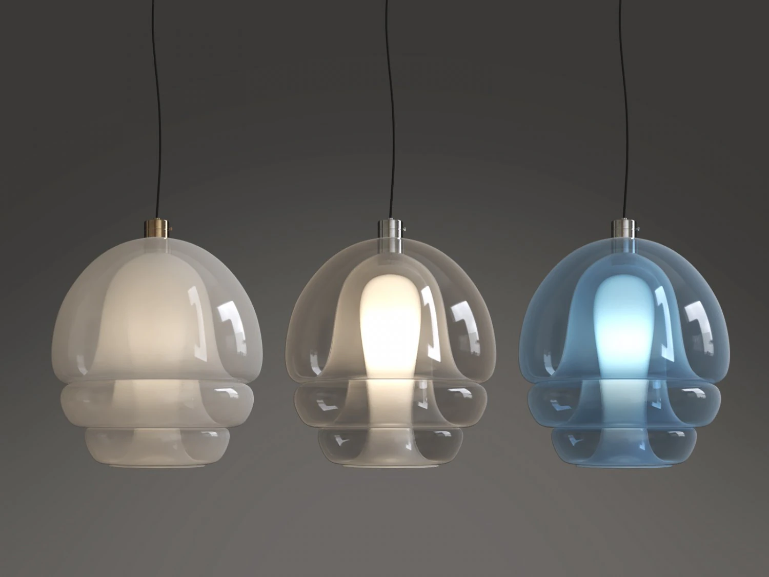 Mid-Century Modern Pendant light by Carlo Nason for Mazzega Model LS134 3D Model .c4d .max .obj .3ds .fbx .stl .blend 