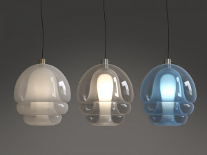 Mid-Century Modern Pendant light by Carlo Nason for Mazzega Model LS134 3D Модель