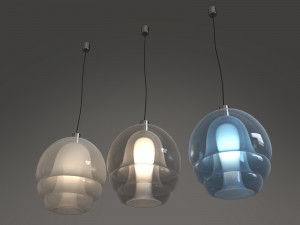 Mid-Century Modern Pendant light by Carlo Nason for Mazzega Model LS134 3D Модель