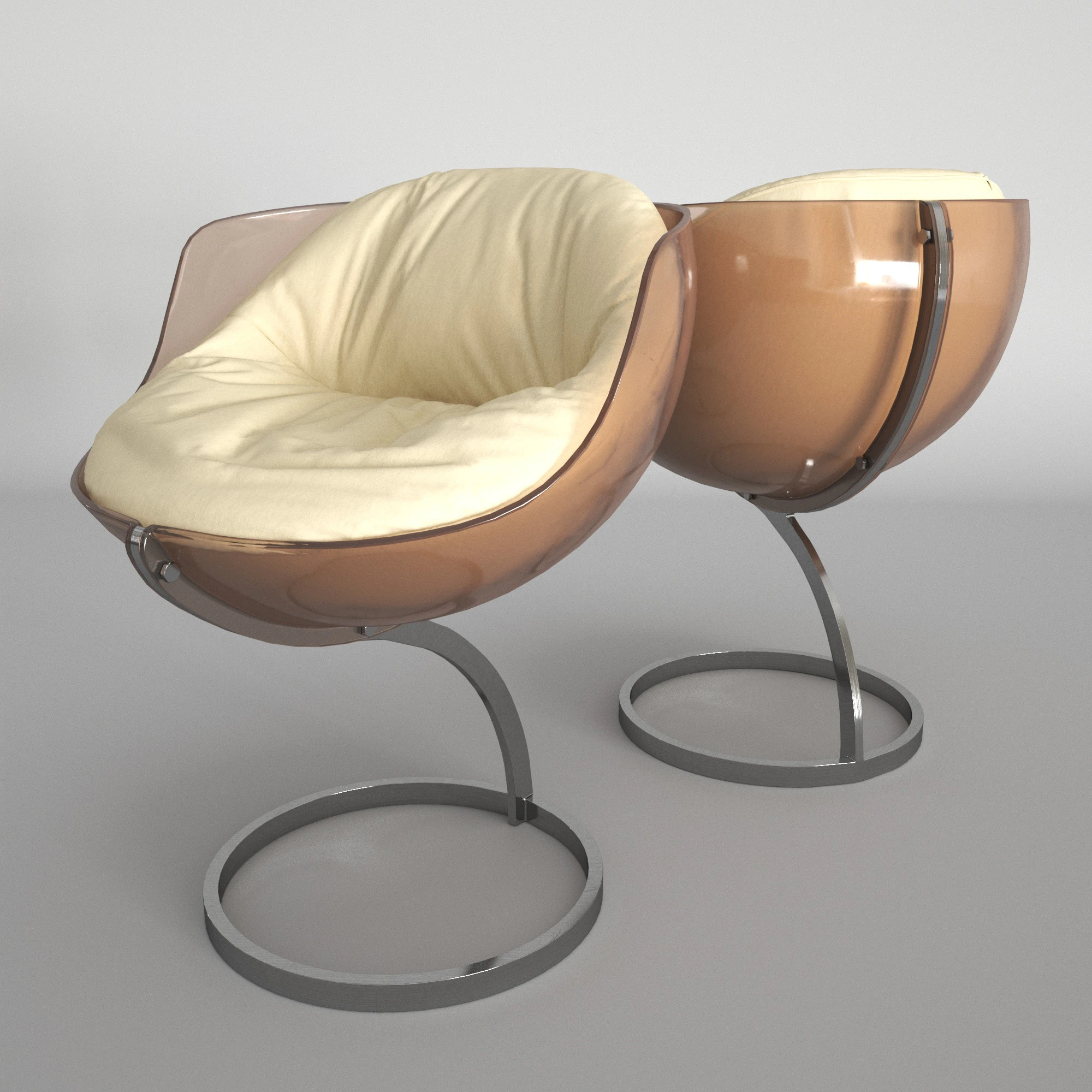 WAUWBE - sphere dinning chairs van boris tabacoff 3D Model .c4d .max .obj .3ds .fbx .stl .blend 