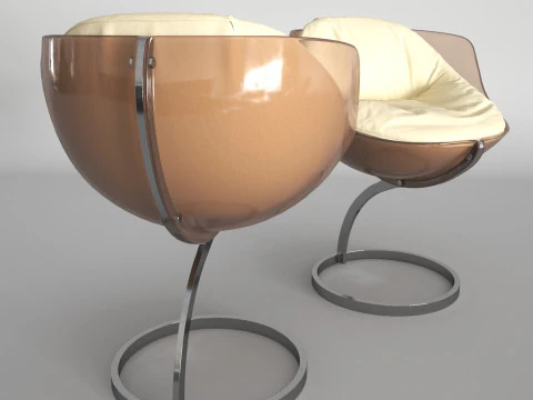 WAUWBE - sphere dinning chairs van boris tabacoff 3D Model