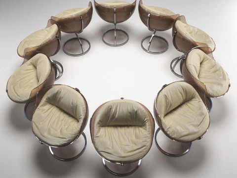 WAUWBE - sphere dinning chairs van boris tabacoff 3D Model