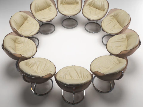 WAUWBE - sphere dinning chairs van boris tabacoff 3D Model