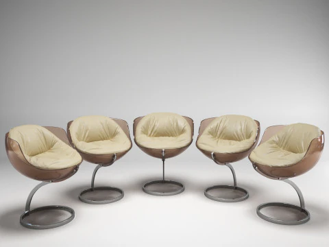 WAUWBE - sphere dinning chairs van boris tabacoff 3D Model