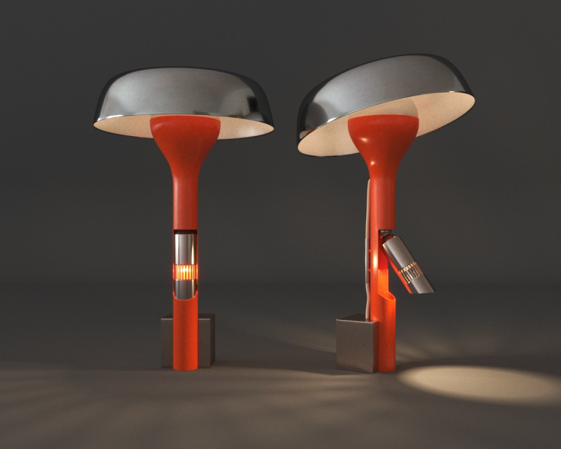 Morentz - Rare Angelo Lelii for Arredoluce Table Lamp with Dual Light Spots 3D-Modell .c4d .max .obj .3ds .fbx .stl .blend 
