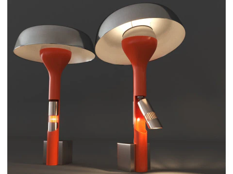 Morentz - Raro Angelo Lelii para candeeiro de mesa Arredoluce com focos duplos Modelo 3D