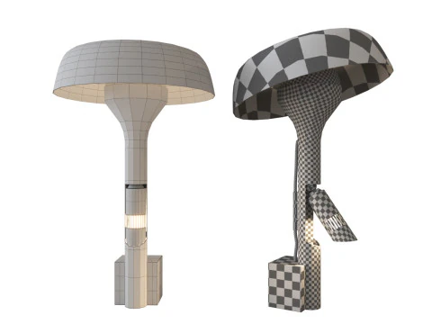 Morentz - Raro Angelo Lelii para candeeiro de mesa Arredoluce com focos duplos Modelo 3D