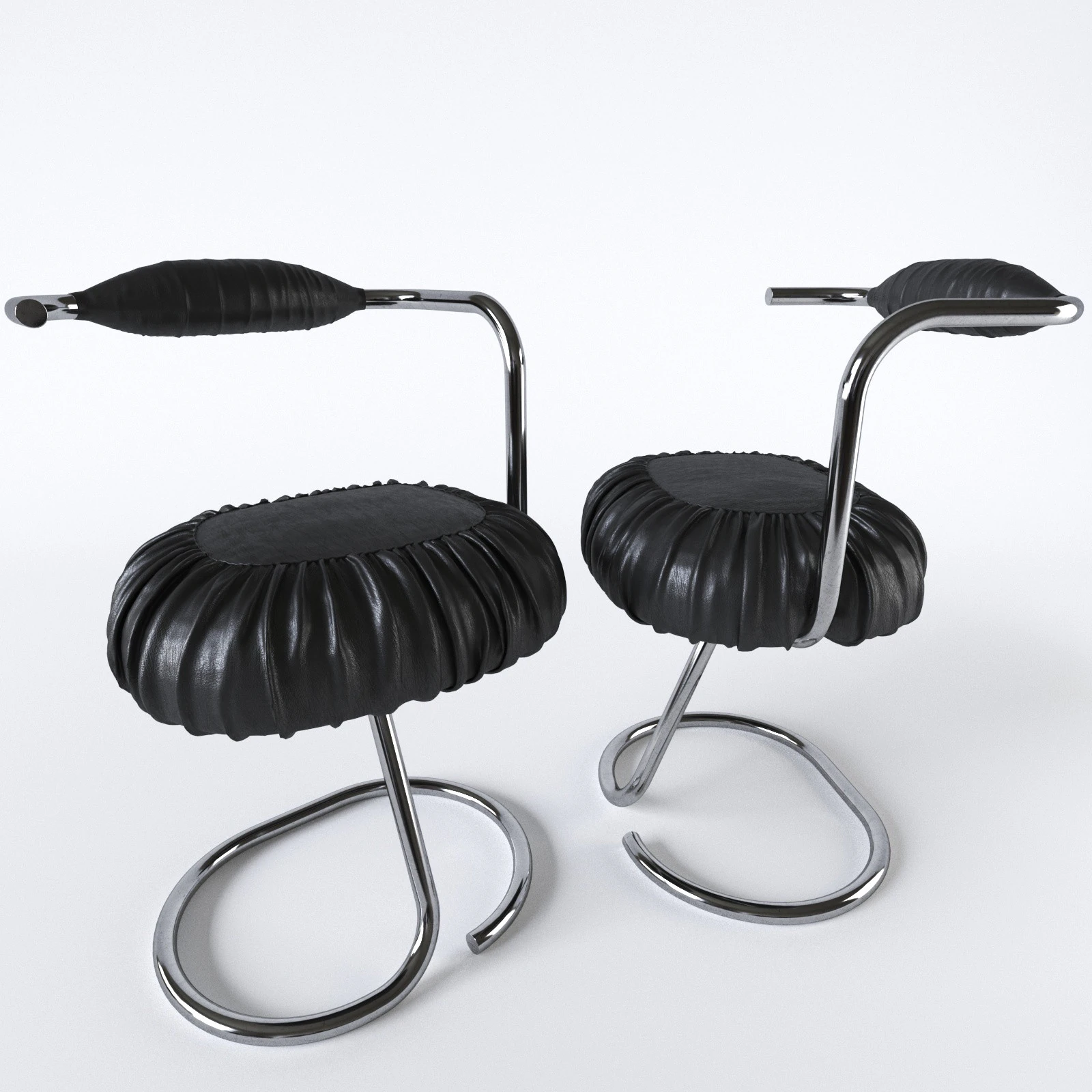 GIOTTO STOPPINO Vigevano 1926 Milano 2011 Set of 4 COBRA chairs 1970 - 3D 3D Model .c4d .max .obj .3ds .fbx .stl .blend 