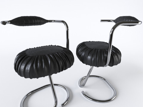 GIOTTO STOPPINO Vigevano 1926 Milano 2011 Set of 4 COBRA chairs 1970 - 3D 3D-Modell
