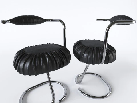 GIOTTO STOPPINO Vigevano 1926 Milan 2011 Suite de 4 chaises COBRA 1970 - Modèle 3D Modèle 3D