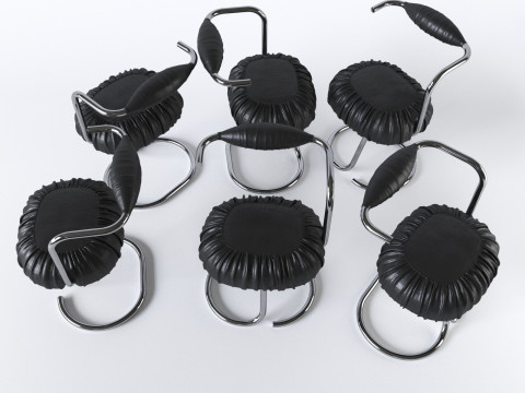 GIOTTO STOPPINO Vigevano 1926 Milano 2011 Set of 4 COBRA chairs 1970 - 3D 3D Модель