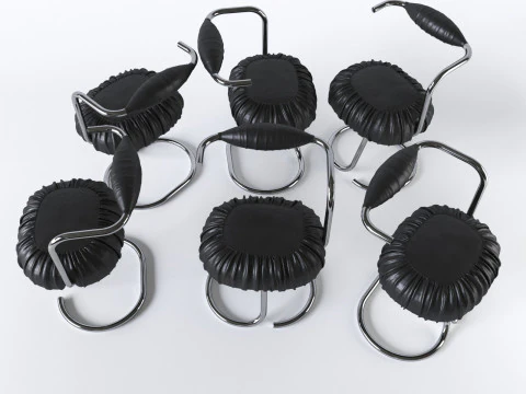 GIOTTO STOPPINO Vigevano 1926 Milano 2011 Set of 4 COBRA chairs 1970 - 3D 3D Model