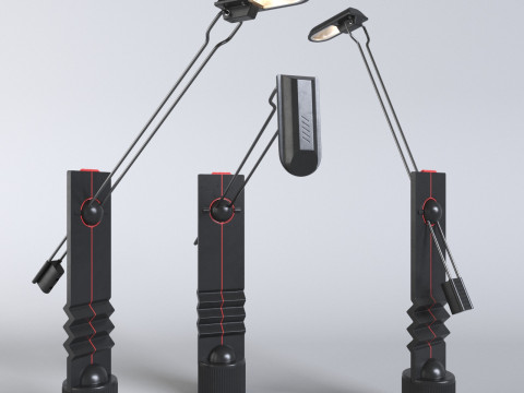 Counter balance Memphis style desk light Model 3D