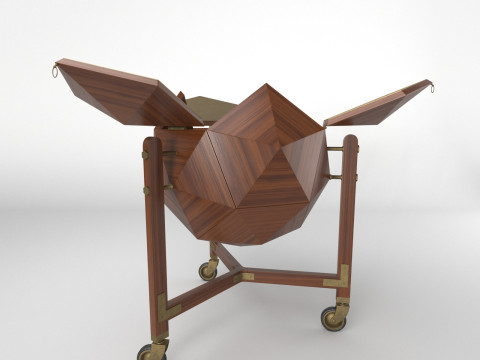 Vuillermoz Polyhedron bar cabinet France 1960 3D Model