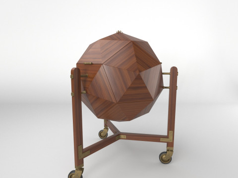 Vuillermoz Polyhedron bar cabinet France 1960 3D Model