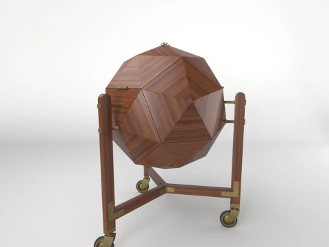 Vuillermoz Polyhedron bar cabinet France 1960 3D Model