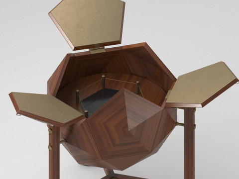 Vuillermoz Polyhedron bar cabinet France 1960 3D Model