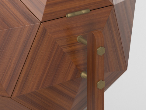 Vuillermoz Polyhedron bar cabinet France 1960 3D Model