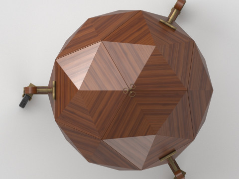 Vuillermoz Polyhedron bar cabinet France 1960 3D Model