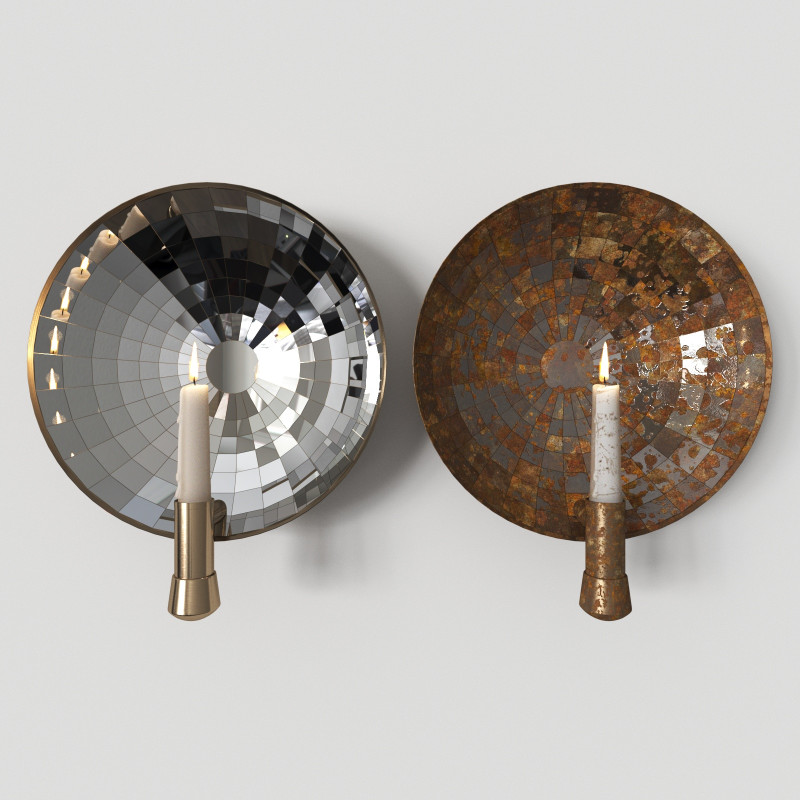 Mirror Candles Sconces America 19th C Modèle 3D .c4d .max .obj .3ds .fbx .stl .blend 