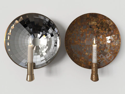 Appliques Bougies Miroir Am&eacute;rique 19&egrave;me Modèle 3D