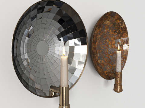Mirror Candles Sconces America 19th C Modèle 3D