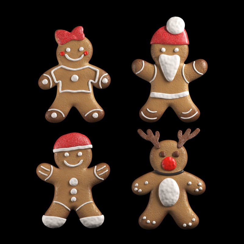 Merry chrismas cookie event character Modelo 3D .c4d .max .obj .3ds .fbx .stl .blend 