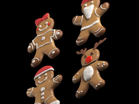 Merry chrismas cookie event character 3D Model